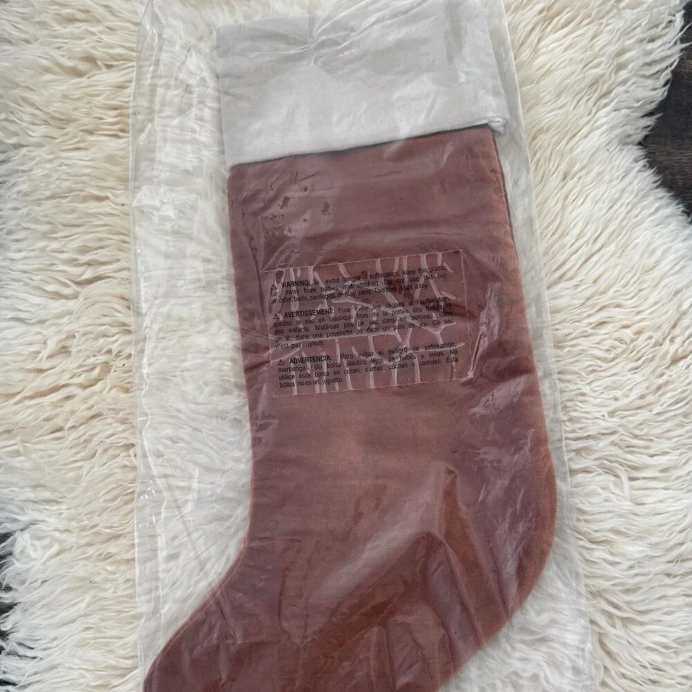 Crate & Barrel Wonderland Velvet Bunny & Bear Christmas Stockings – Brand New